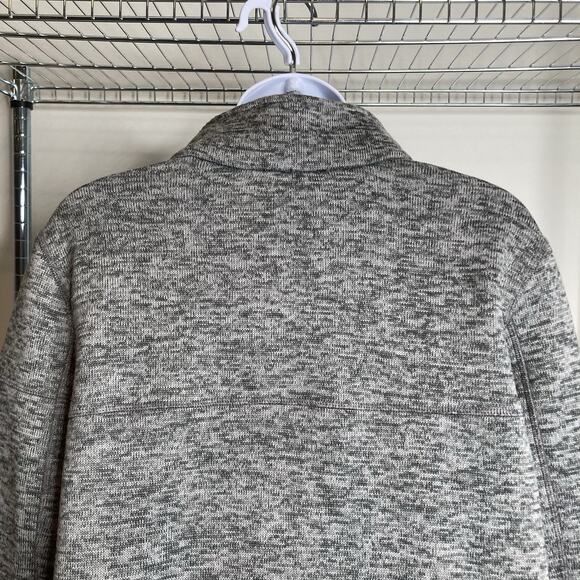 Lands End Womens Gray Fleece Quarter Zip Pullover Jacket Size L Oversized Layers - Picture 11 of 12